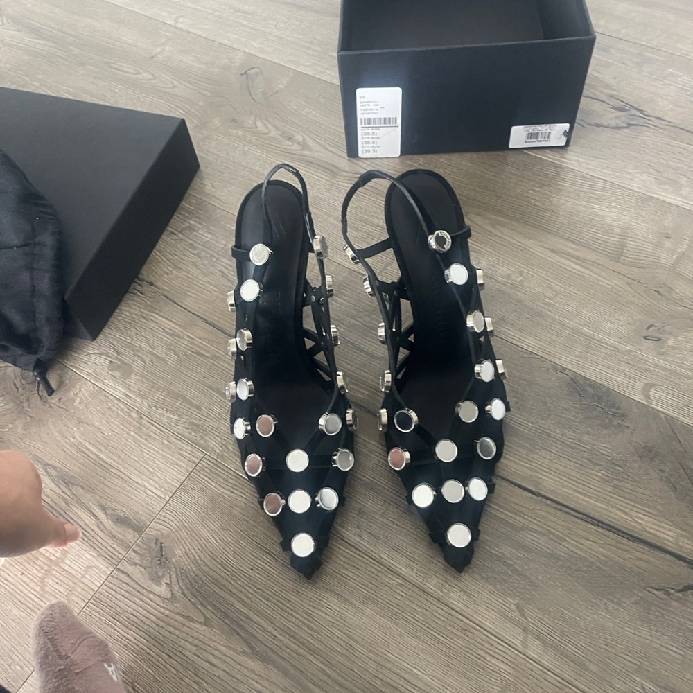 Elegant the attico Black Strappy Heels